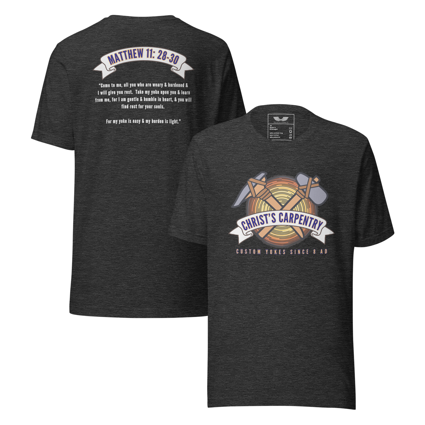Christ’s Carpentry T-Shirt | Christian Clothing | Faith-Based Apparel (Limited Edition)