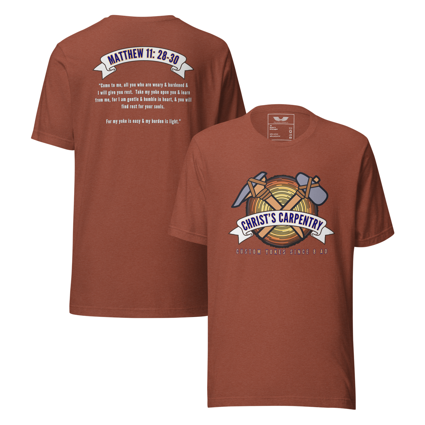 Christ’s Carpentry T-Shirt | Christian Clothing | Faith-Based Apparel (Limited Edition)