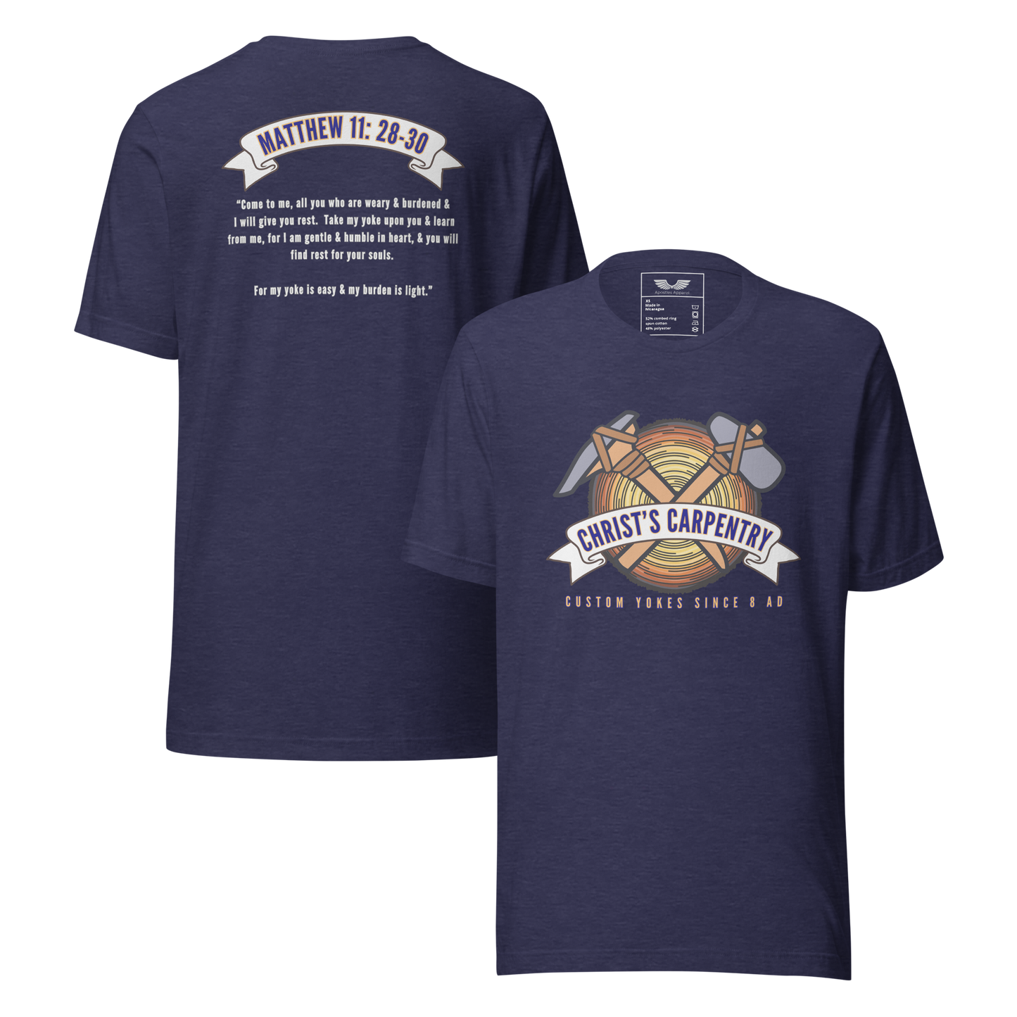 Christ’s Carpentry T-Shirt | Christian Clothing | Faith-Based Apparel (Limited Edition)