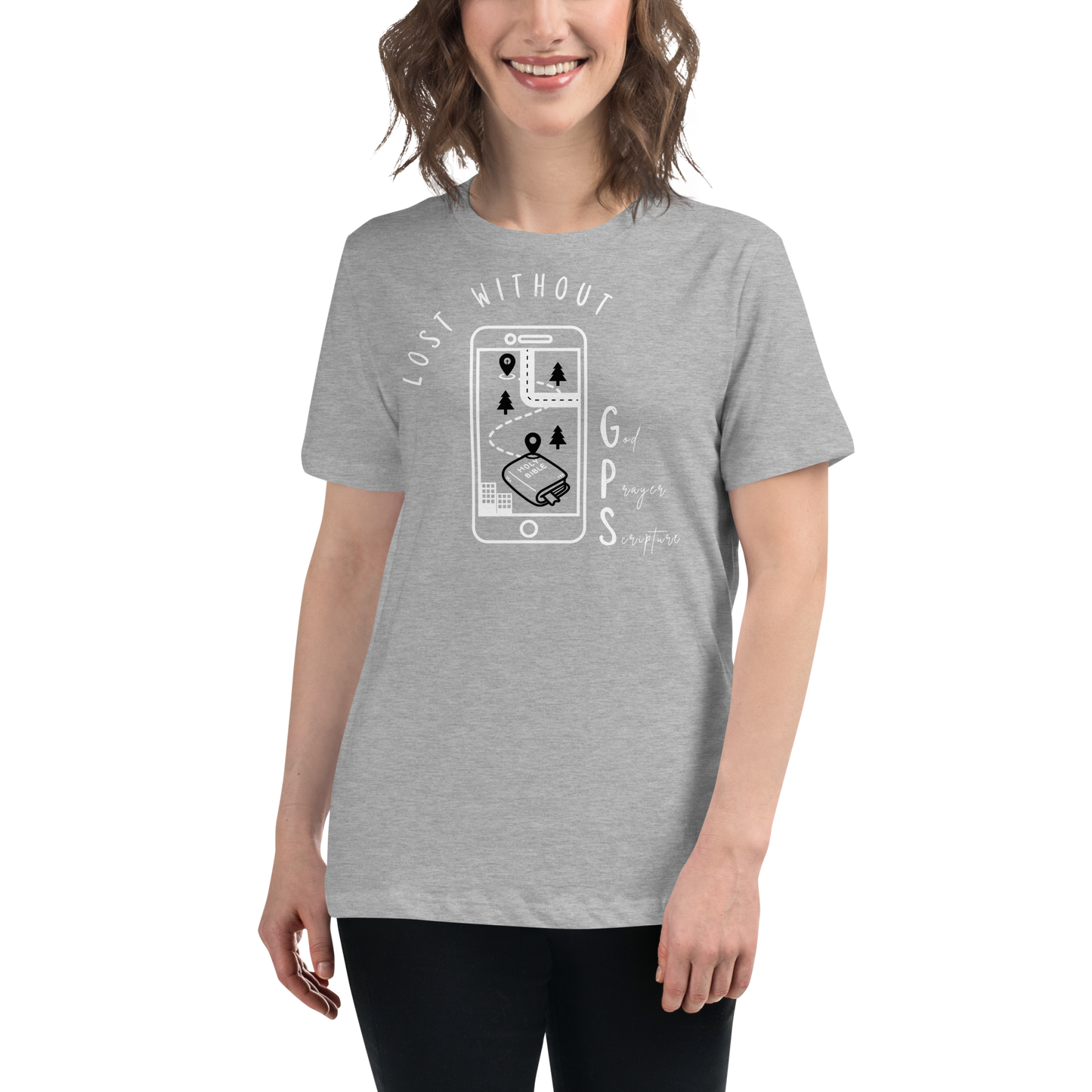 Women's Relaxed GPS (God Prayer Scripture) T-Shirt | Christian Clothing | Faith-Based Apparel