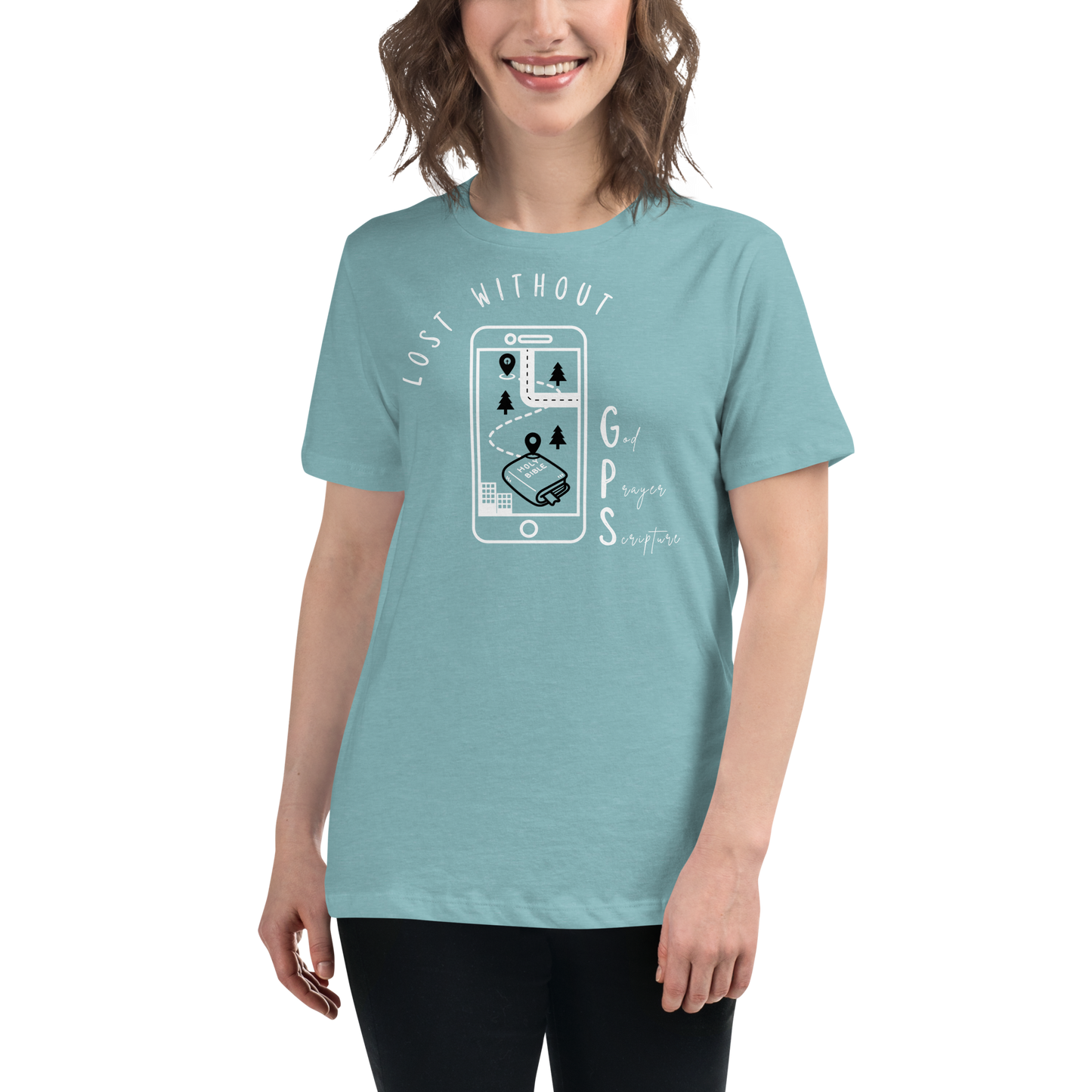 Women's Relaxed GPS (God Prayer Scripture) T-Shirt | Christian Clothing | Faith-Based Apparel