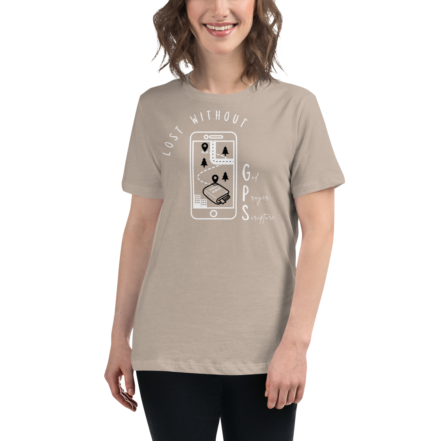 Women's Relaxed GPS (God Prayer Scripture) T-Shirt | Christian Clothing | Faith-Based Apparel