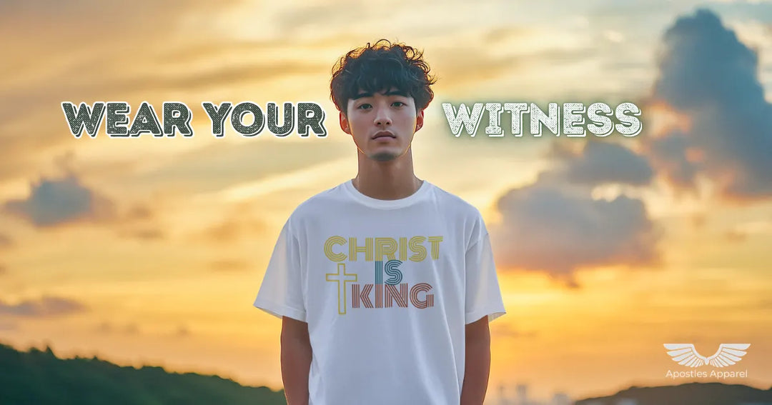 Christian t-shirt designed to share the Gospel – Christ is King tee by Apostles Apparel