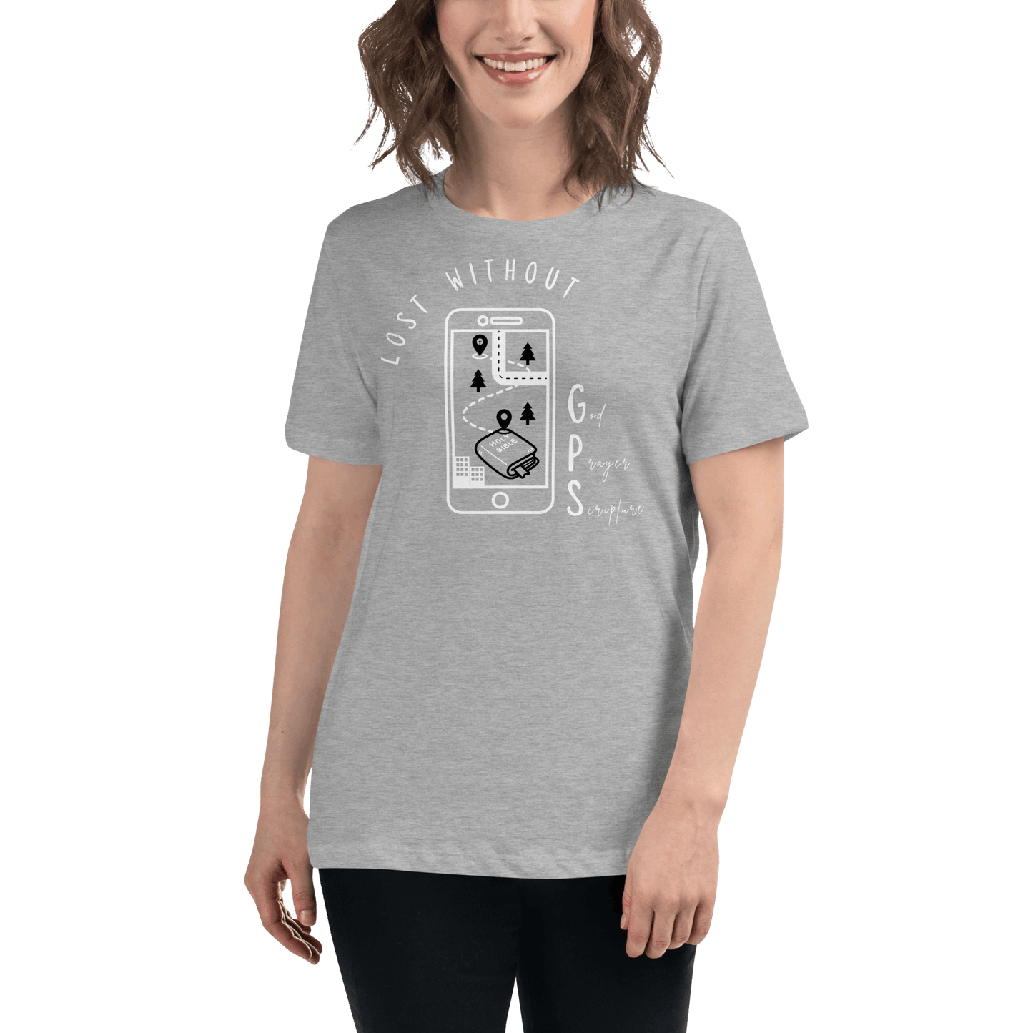 Women's Relaxed GPS (God Prayer Scripture) T-Shirt | Christian Clothing | Faith-Based Apparel