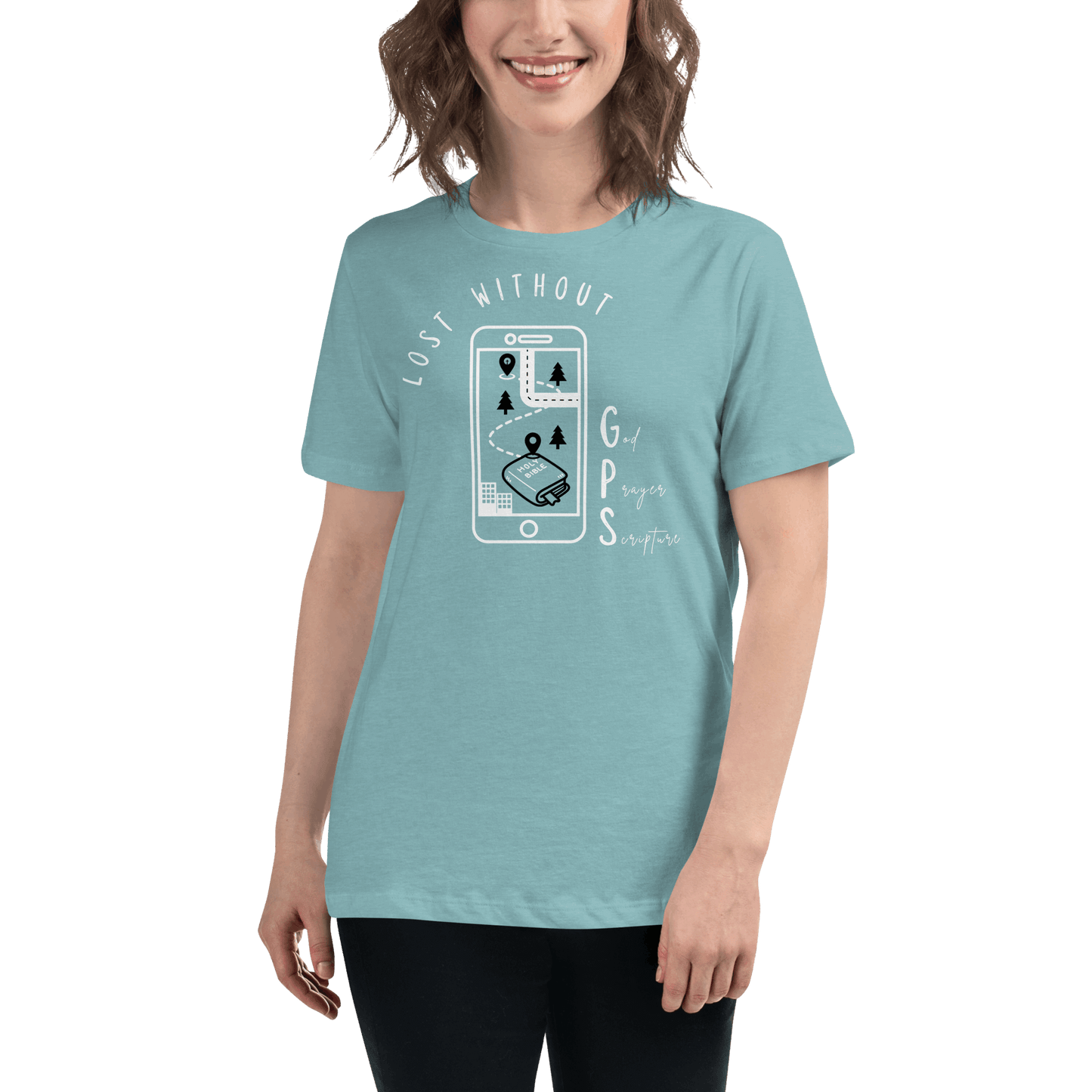 Women's Relaxed GPS (God Prayer Scripture) T-Shirt | Christian Clothing | Faith-Based Apparel