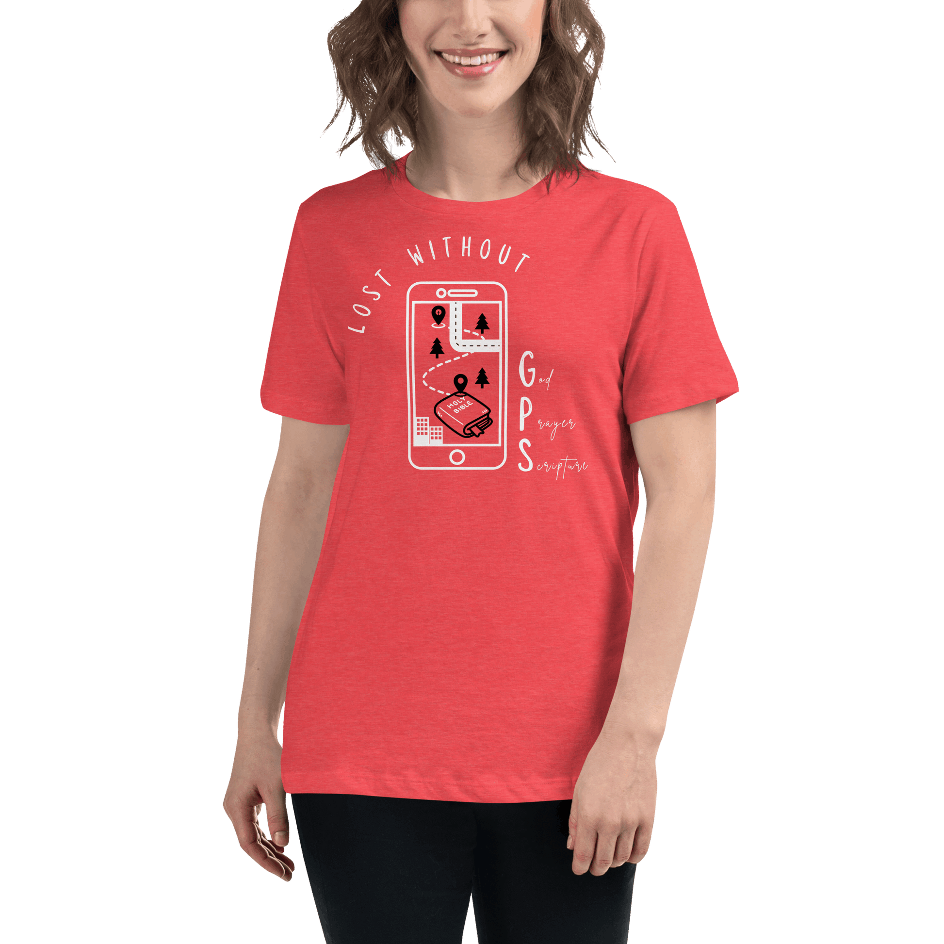 Women's Relaxed GPS (God Prayer Scripture) T-Shirt | Christian Clothing | Faith-Based Apparel